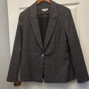 Nanette Lepore Women's Textured Black Blazer with Subtle Silver Threads